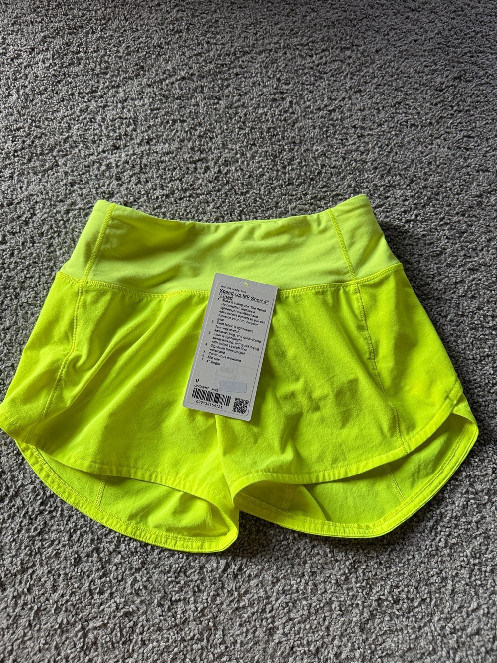 lululemon athletica Neon Yellow High-Waist Athletic Shorts